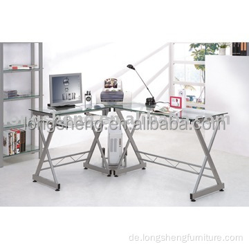 Corner Workstation Schreibtisch aus Glas